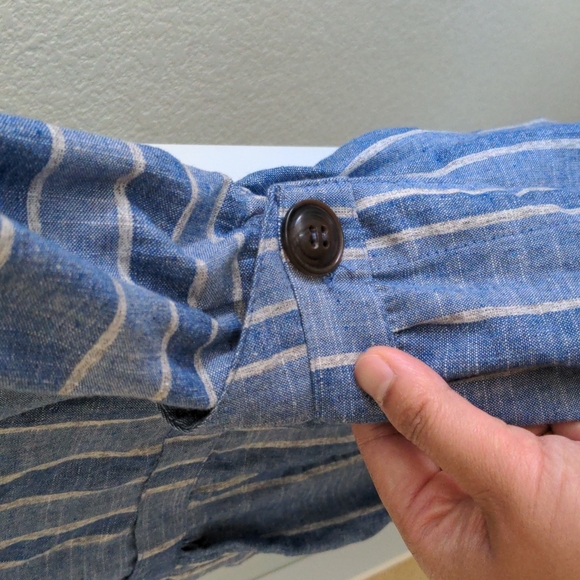 Bridge & Burn chambray stripe wrap dress - Picture 3 of 5